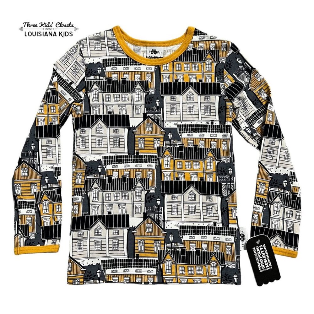 NEW PaaPii Sz 116 (6Y) Organic Old Town Shirt